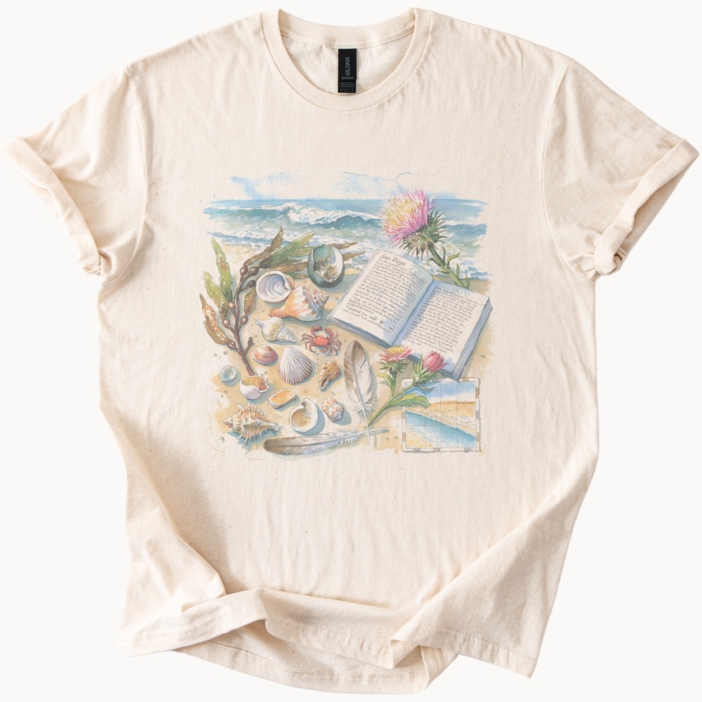 San Diego Boho Tee with Abalone Shell Art